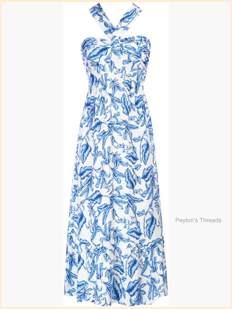 Sleeveless Floral Boho Halter Maxi Dress With Pockets